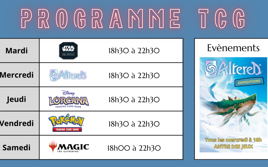 TCG : demandez le programme !